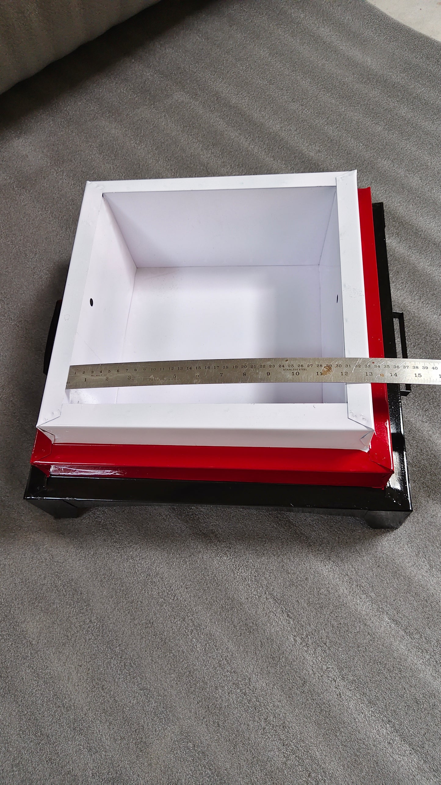 Iron Hawan Kund with 3 Mekhla | 18 Inch Traditional Vedic Havan Kund | Portable & Reusable (Red, White, Black)
