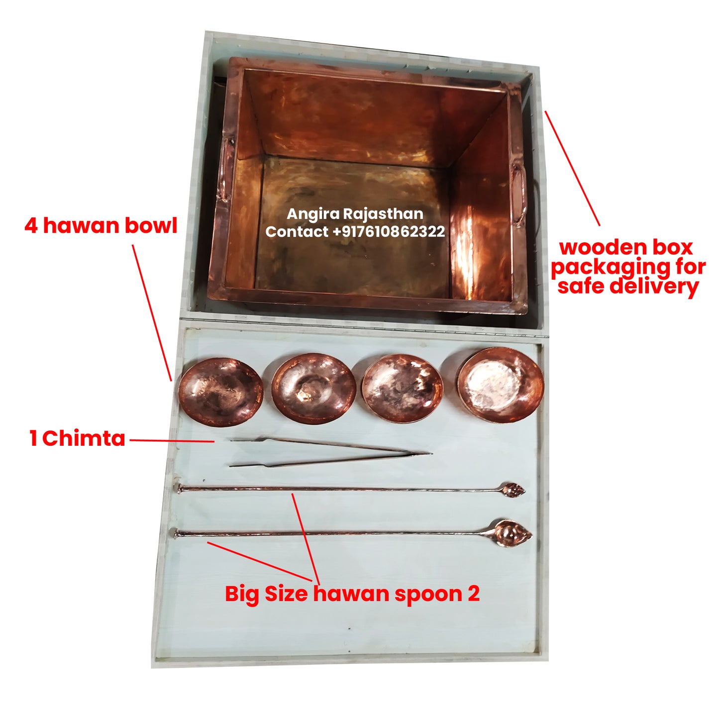 Big size handmade hawan kund in pure copper | Kund Only design |