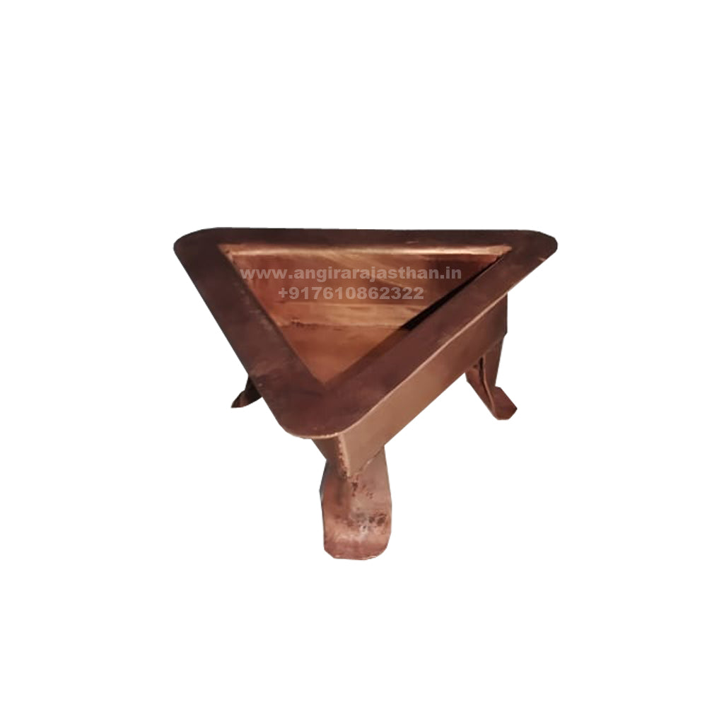 Mini Triangle hawan kund in copper | Handmade