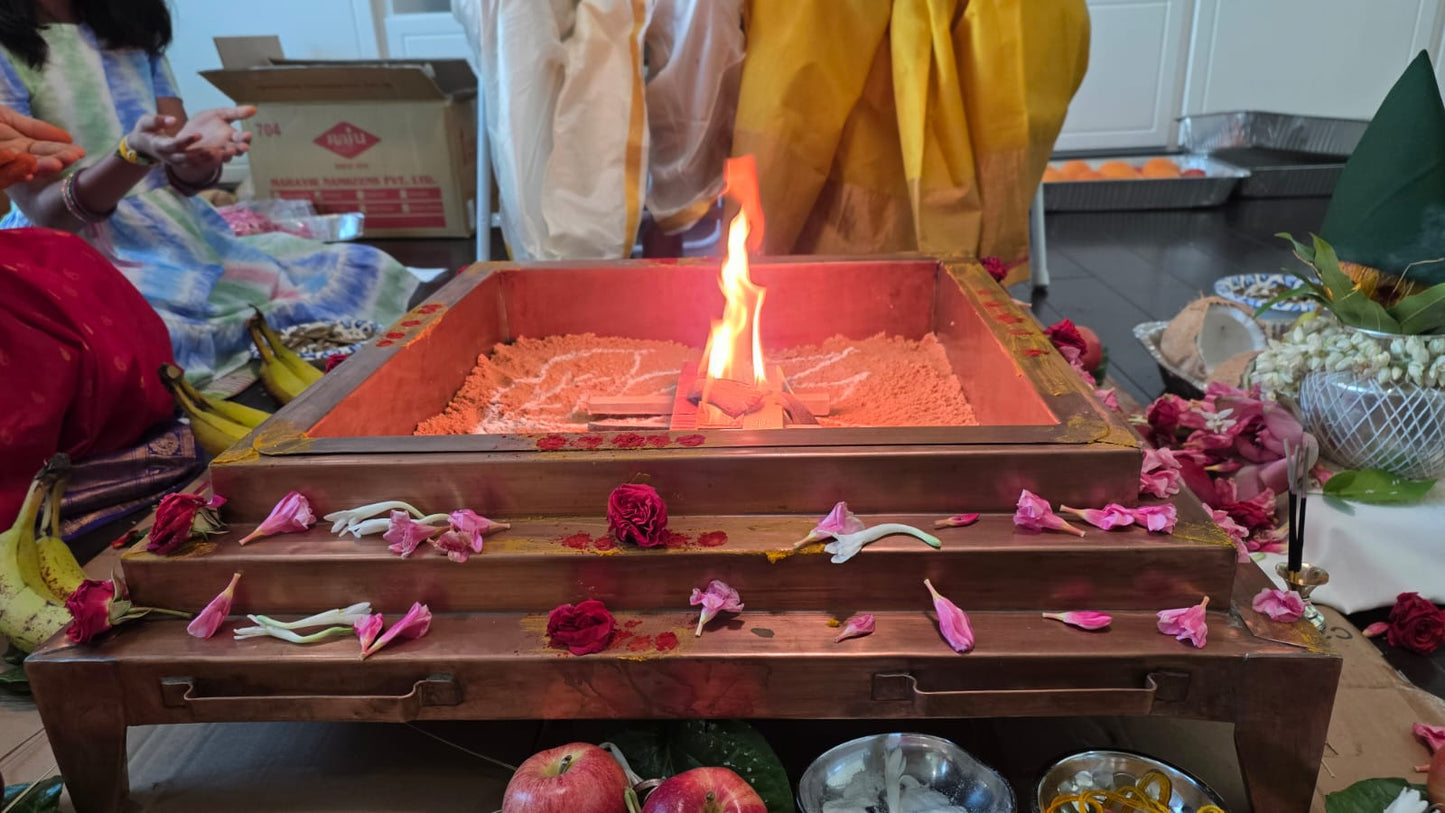 Handcrafted Copper Hawan Kund – Chaturasra (Square) Design | 27 Inch | Three-Step Traditional Vedic Fire Altar Model no 27186D