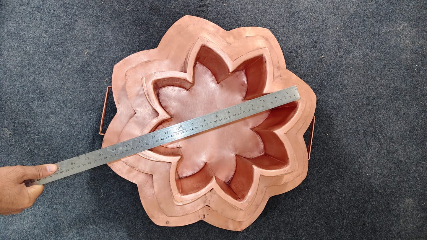 Pure Copper Padm Kund | Lotus Havan Kund for Puja & Yajna   तांबे का पद्म कुंड