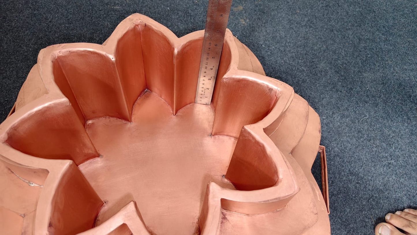 Pure Copper Padm Kund | Lotus Havan Kund for Puja & Yajna   तांबे का पद्म कुंड