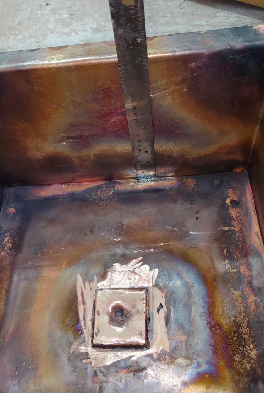 Handmade Copper Hawan Kund 24 Inch | Vedic Havan Kund with Nabhi Kanth | Model no 24159YNK