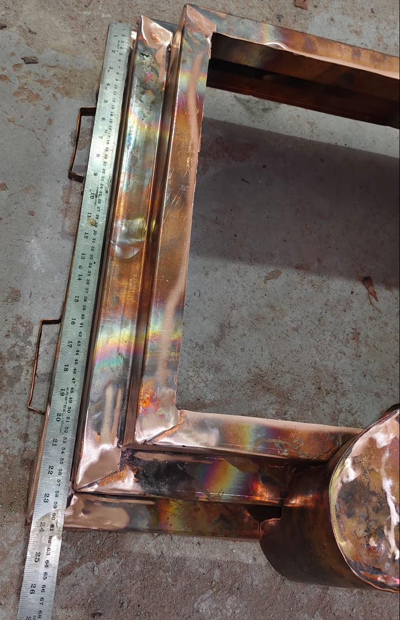 Handmade Copper Hawan Kund 24 Inch | Vedic Havan Kund with Nabhi Kanth | Model no 24159YNK
