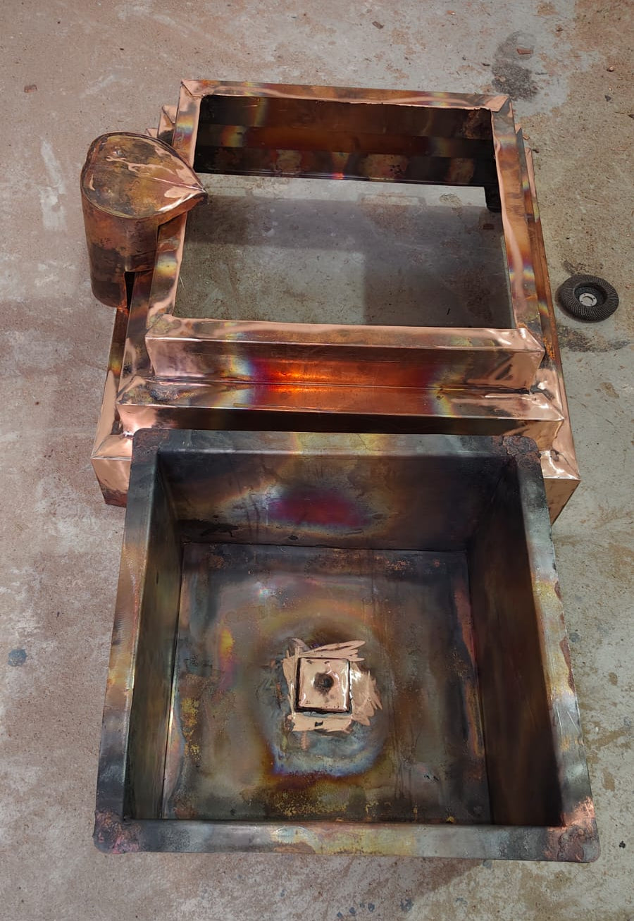 Handmade Copper Hawan Kund 24 Inch | Vedic Havan Kund with Nabhi Kanth | Model no 24159YNK