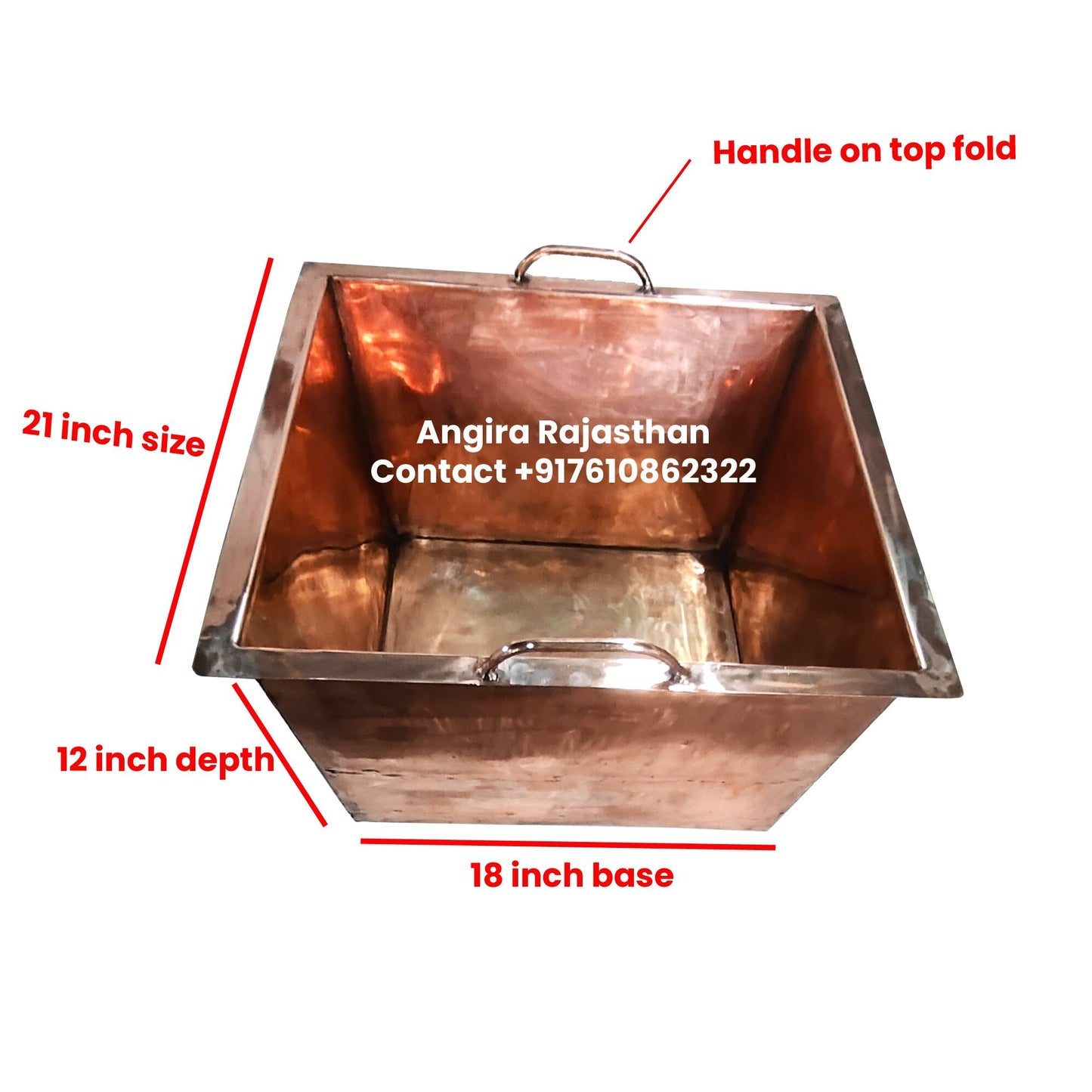 Big size handmade hawan kund in pure copper | Kund Only design |