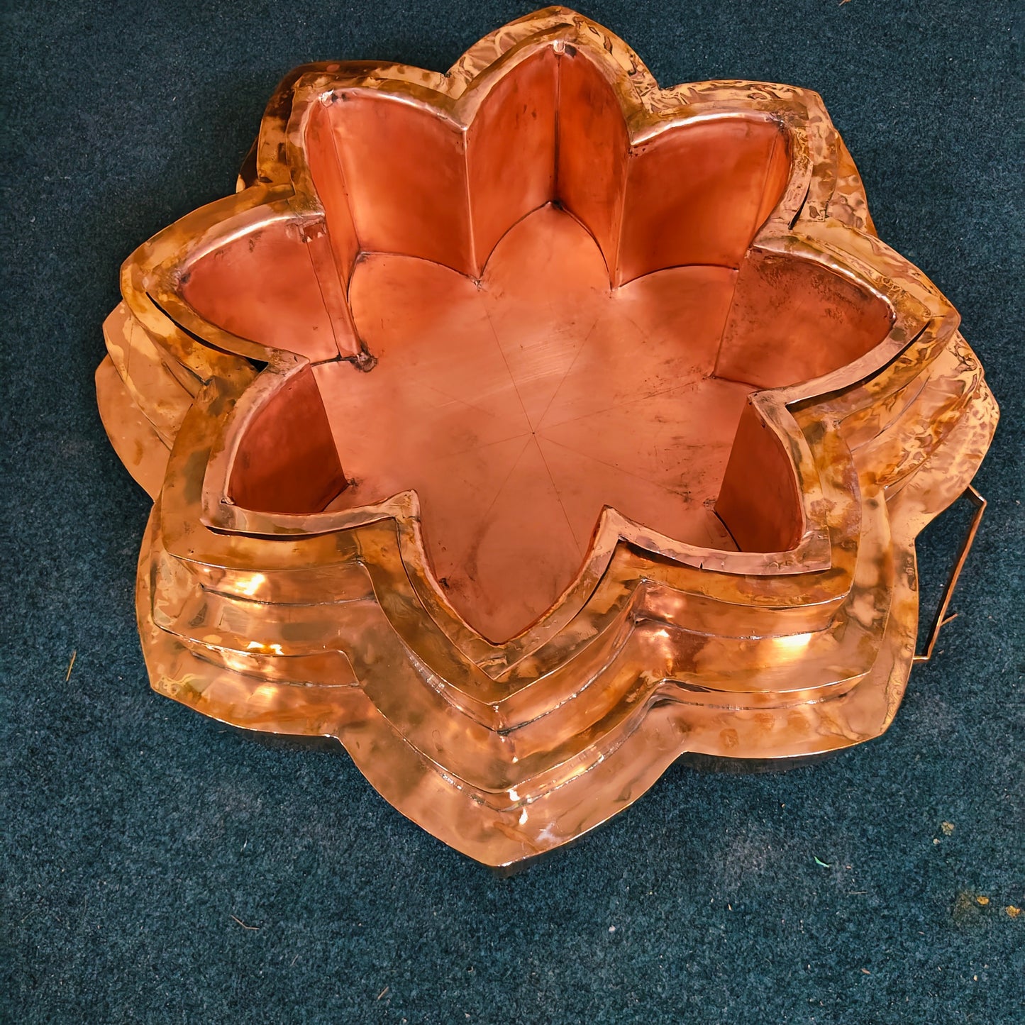 Padma Kund | Pure Copper Lotus-Shaped Hawan Kund | 26 Inch Handcrafted Vedic Havan Kund with Detachable Inner Vessel Model no P26186D