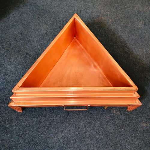 Triangular Copper Hawan Kund – 24" | Detachable Design | Gas-Welded 20 Gauge | Model no TRI24186D