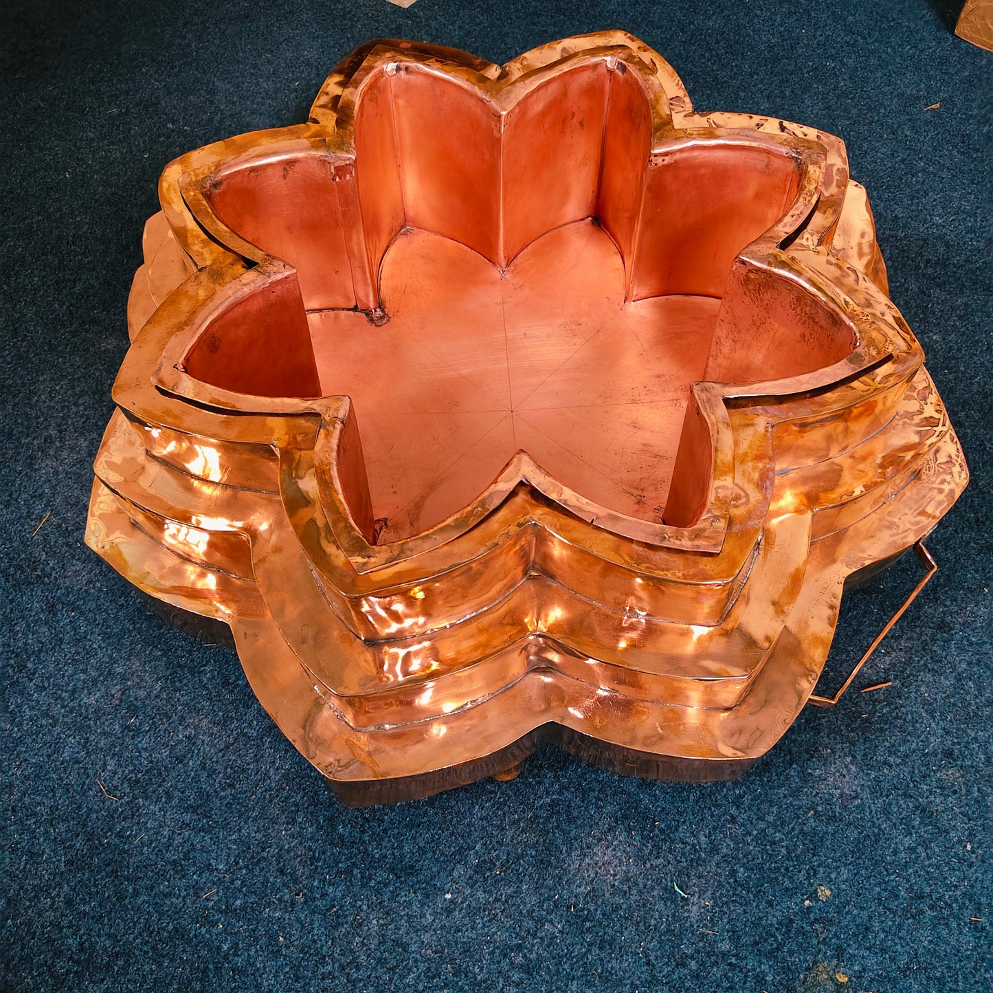 Padma Kund | Pure Copper Lotus-Shaped Hawan Kund | 26 Inch Handcrafted Vedic Havan Kund with Detachable Inner Vessel Model no P26186D