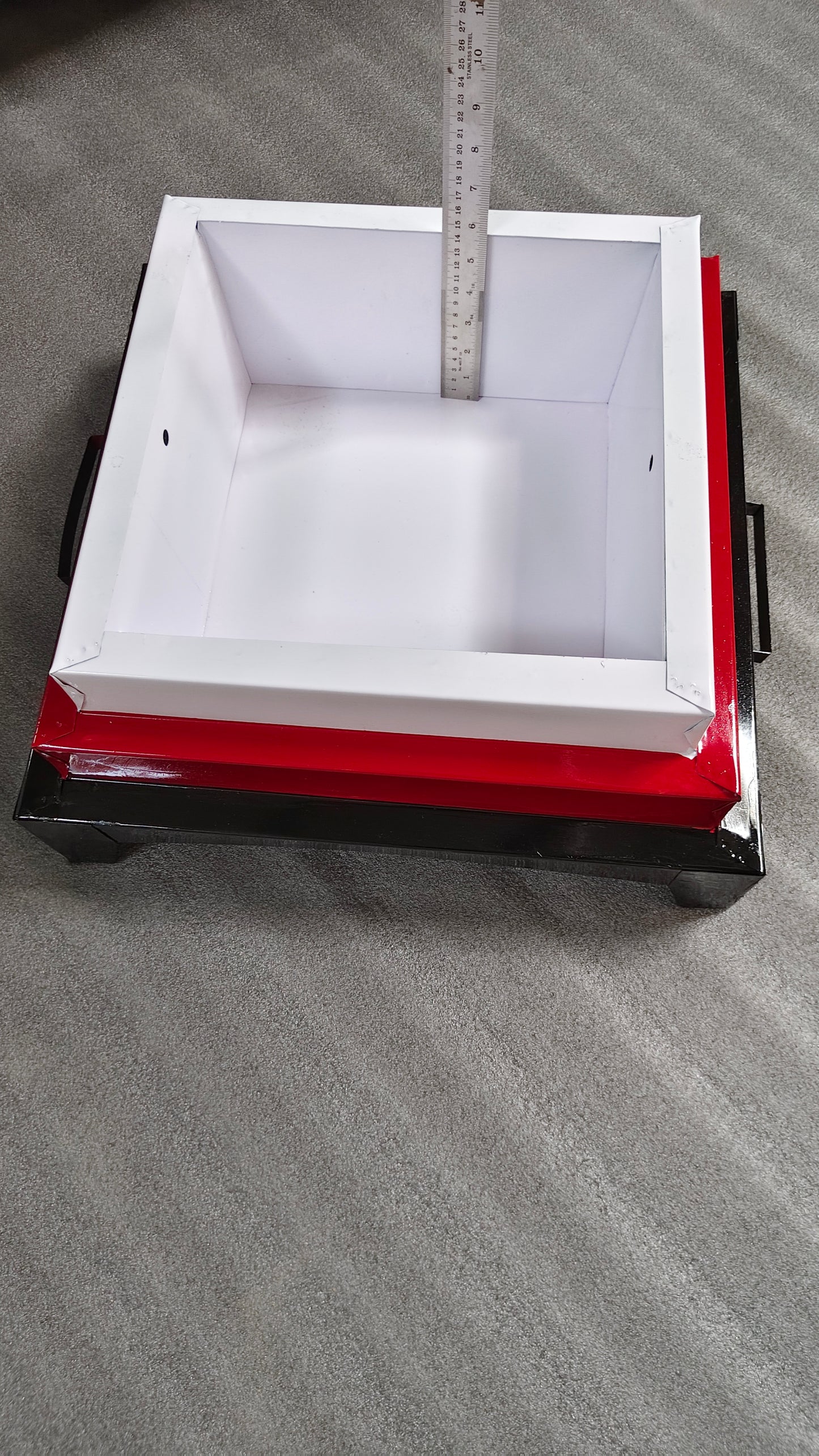 Iron Hawan Kund with 3 Mekhla | 18 Inch Traditional Vedic Havan Kund | Portable & Reusable (Red, White, Black)