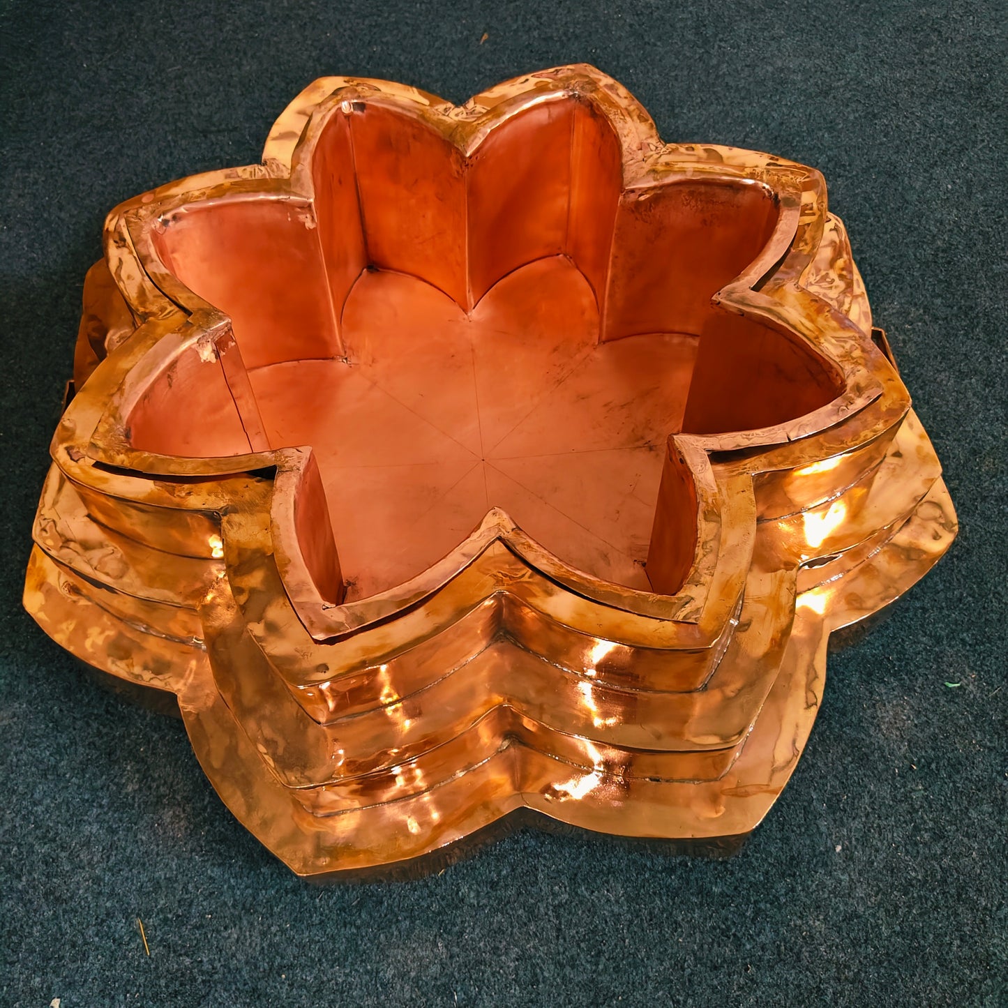Padma Kund | Pure Copper Lotus-Shaped Hawan Kund | 26 Inch Handcrafted Vedic Havan Kund with Detachable Inner Vessel Model no P26186D