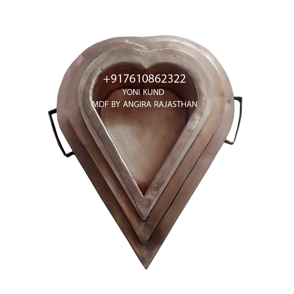 Yoni shape havan kund in pure copper 
