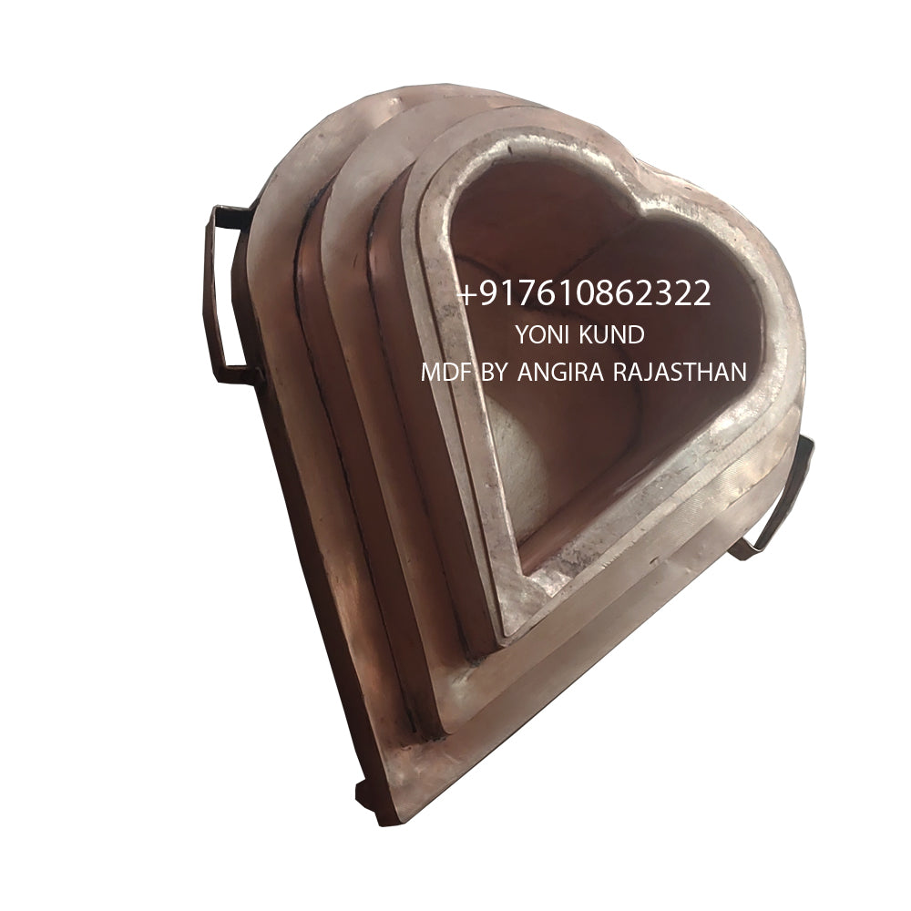 yoni shape homa kundam in pure copper three steps design